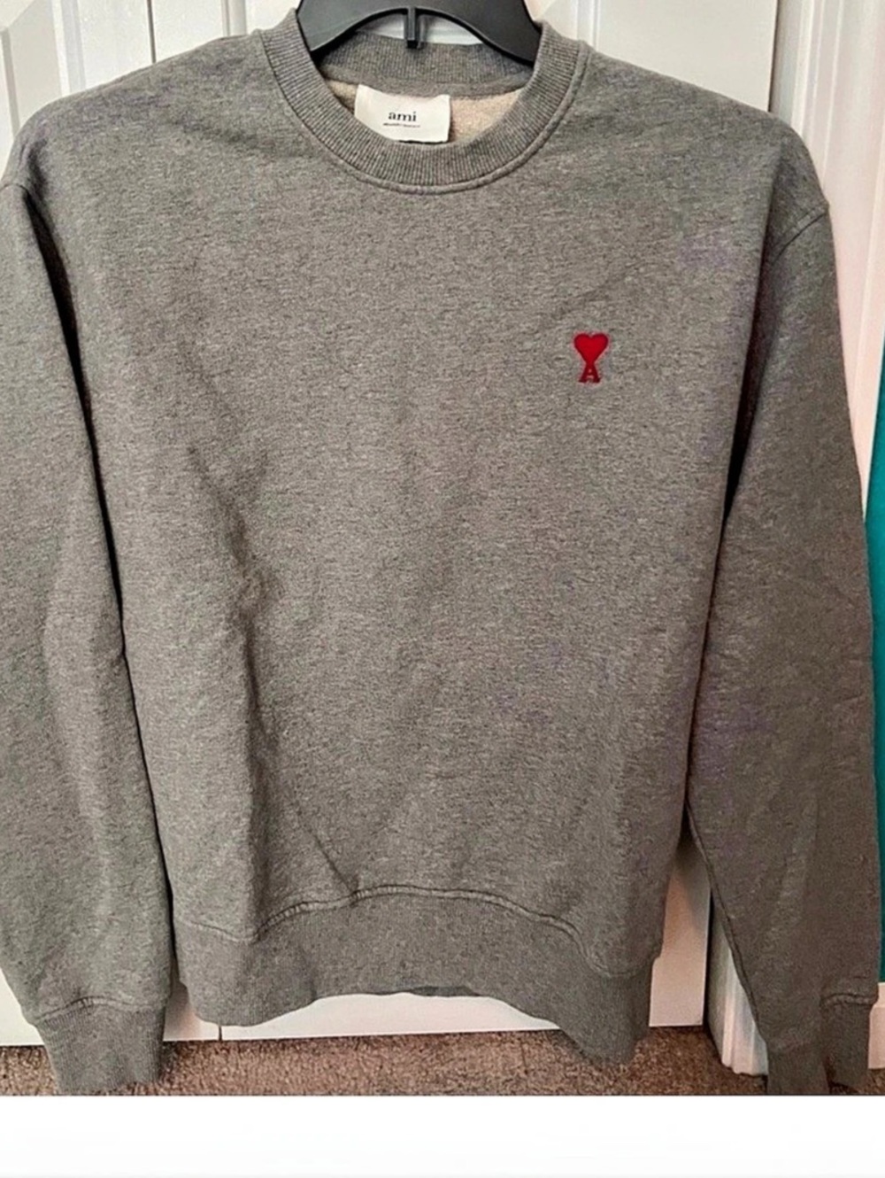 ami Crewneck Sweatshirt in Gray Like New